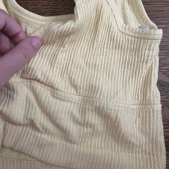Pale yellow cropped Urban Outfitters tank top bralette barely worn super soft - Picture 3 of 5